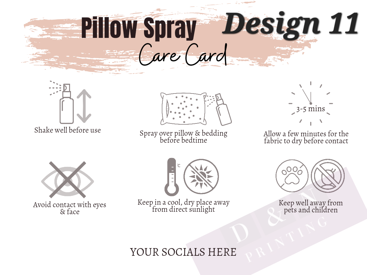 A6 Care Cards - add logo and socials etc