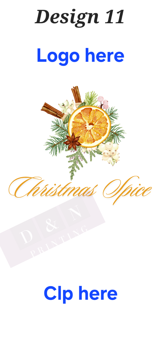 Christmas Designs with your logo - 10% CLP labels In a Non Hazardous Base for Wax Melts Snap Bar White Matte Labels 100mm x 47mm