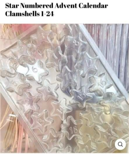 FOS Star Advent Calendar Clamshells Christmas. Clp Label for 6, 8 or 12 Fragrances ONLY