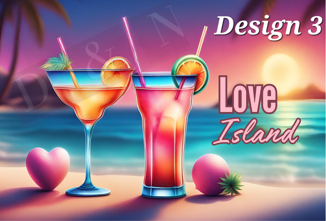 Love Island Collection Box Labels