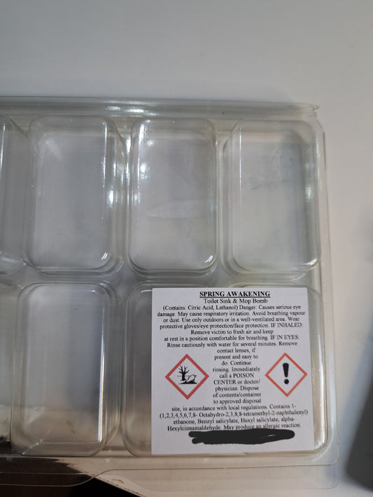 CLP labels for Toilet, Mop and Sink fizz (citric acid) from Fizzy Whiz. Round and Square Labels