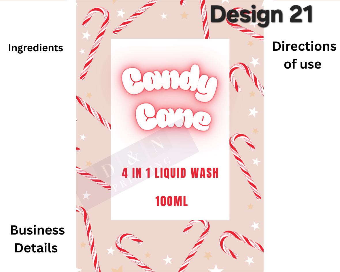 Body Spray, Perfume, Liquid Soap Labels etc. Gloss Labels 100mm x80mm or 90mm x 65mm