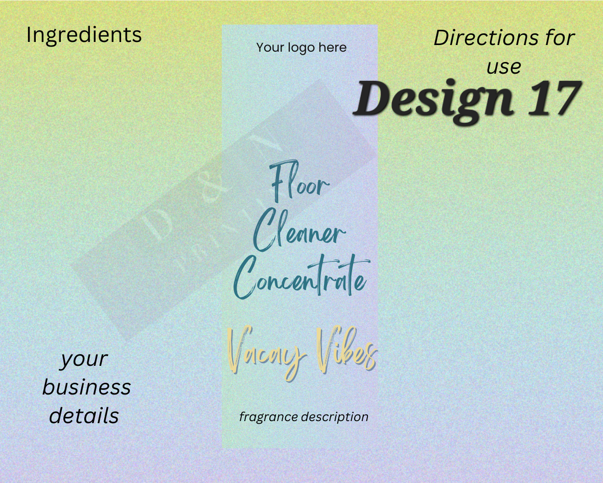 Cleaning Concentrates By Fizzy Whiz- Waterproof Gloss Labels 100mm x80mm 6 labels per sheet