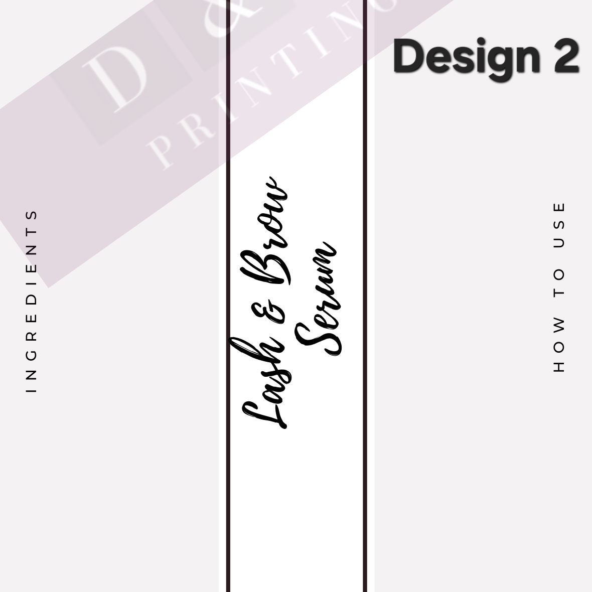 Eyebrow Label Indesign Lash & Brow Serum Labels in 49mm Square - Matte or Gloss – D & N Printing