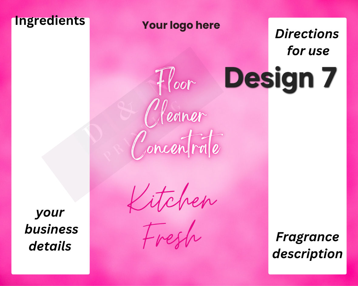 Cleaning Concentrate, Non Bio Laundry Detergent, Fabric Softener and others - From Fizzy Whiz        100mm x 80mm size Label