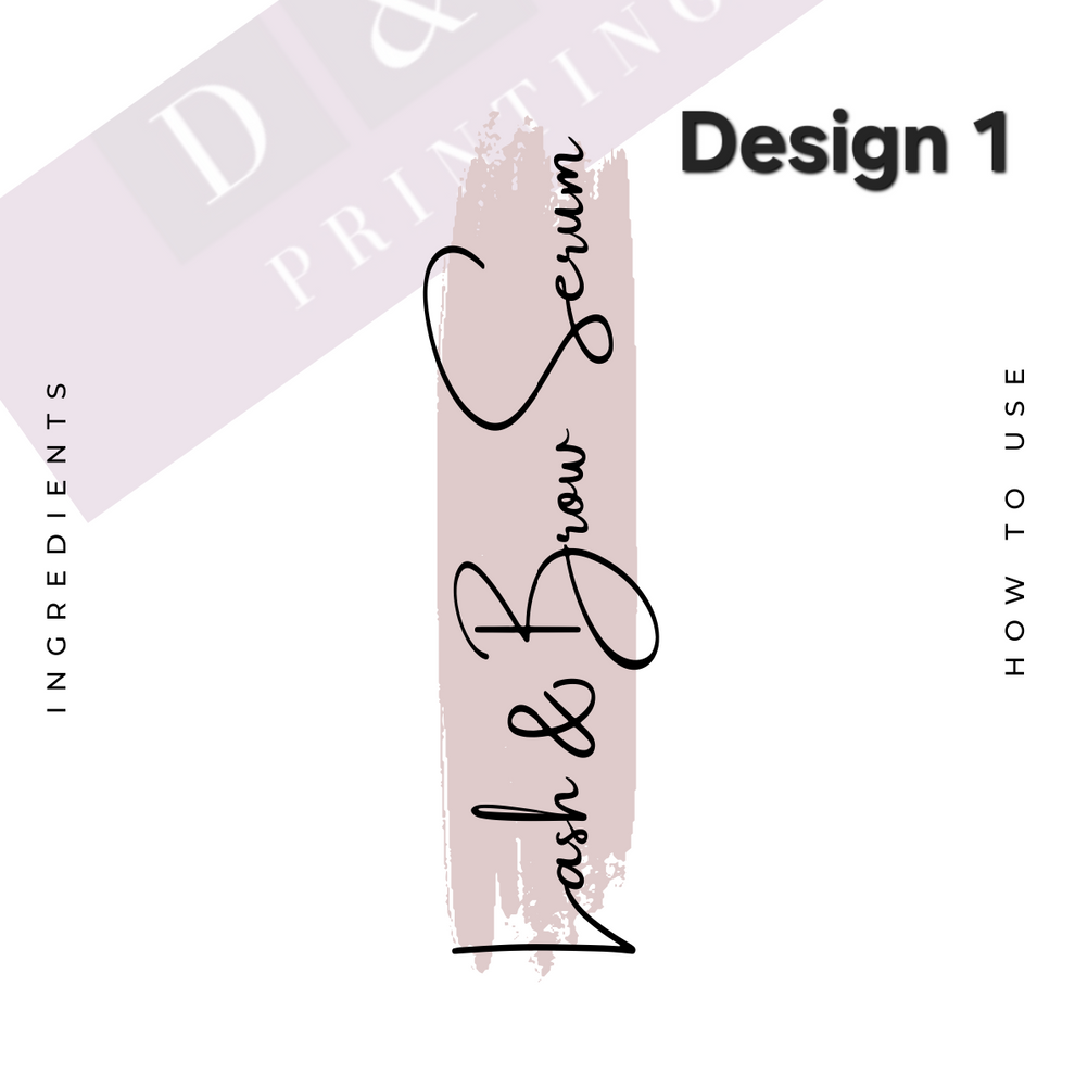 Eyebrow Label Indesign Lash & Brow Serum Labels in 49mm Square - Matte or Gloss – D & N Printing