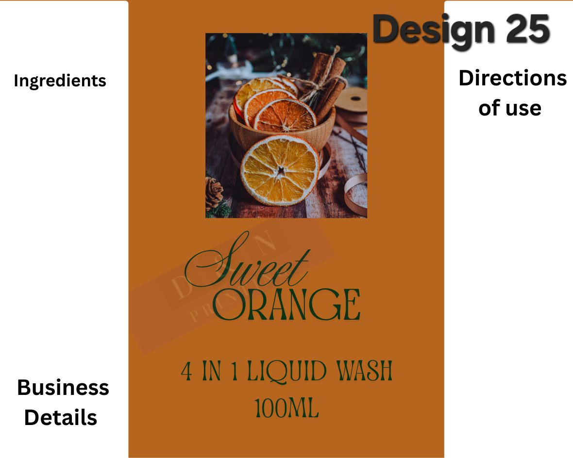 Body Spray, Perfume, Liquid Soap Labels etc. Gloss Labels 100mm x80mm or 90mm x 65mm