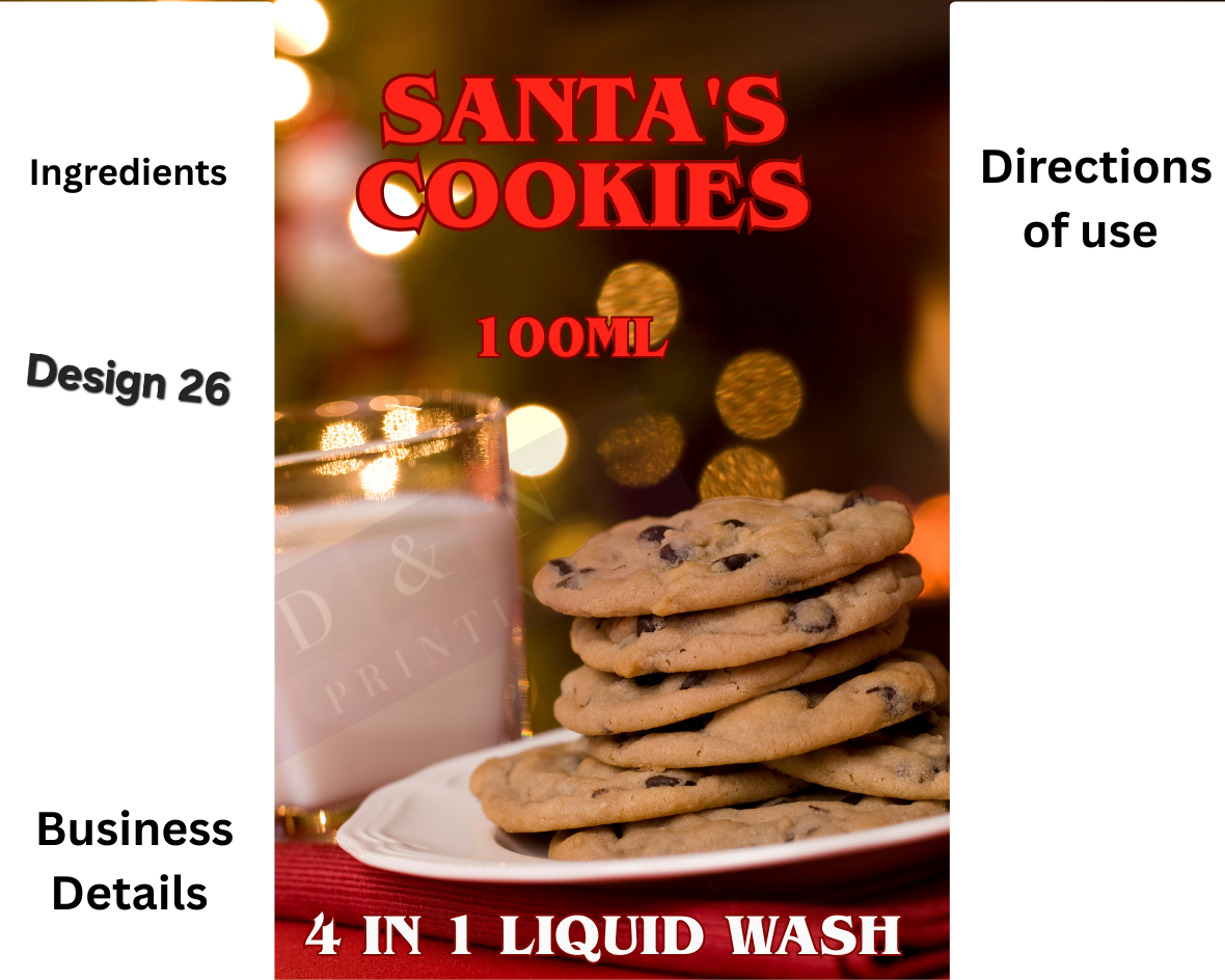 Body Spray, Perfume, Liquid Soap Labels etc. Gloss Labels 100mm x80mm or 90mm x 65mm