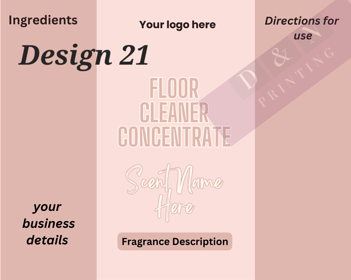 Cleaning Concentrates By Fizzy Whiz- Waterproof Gloss Labels 100mm x80mm 6 labels per sheet