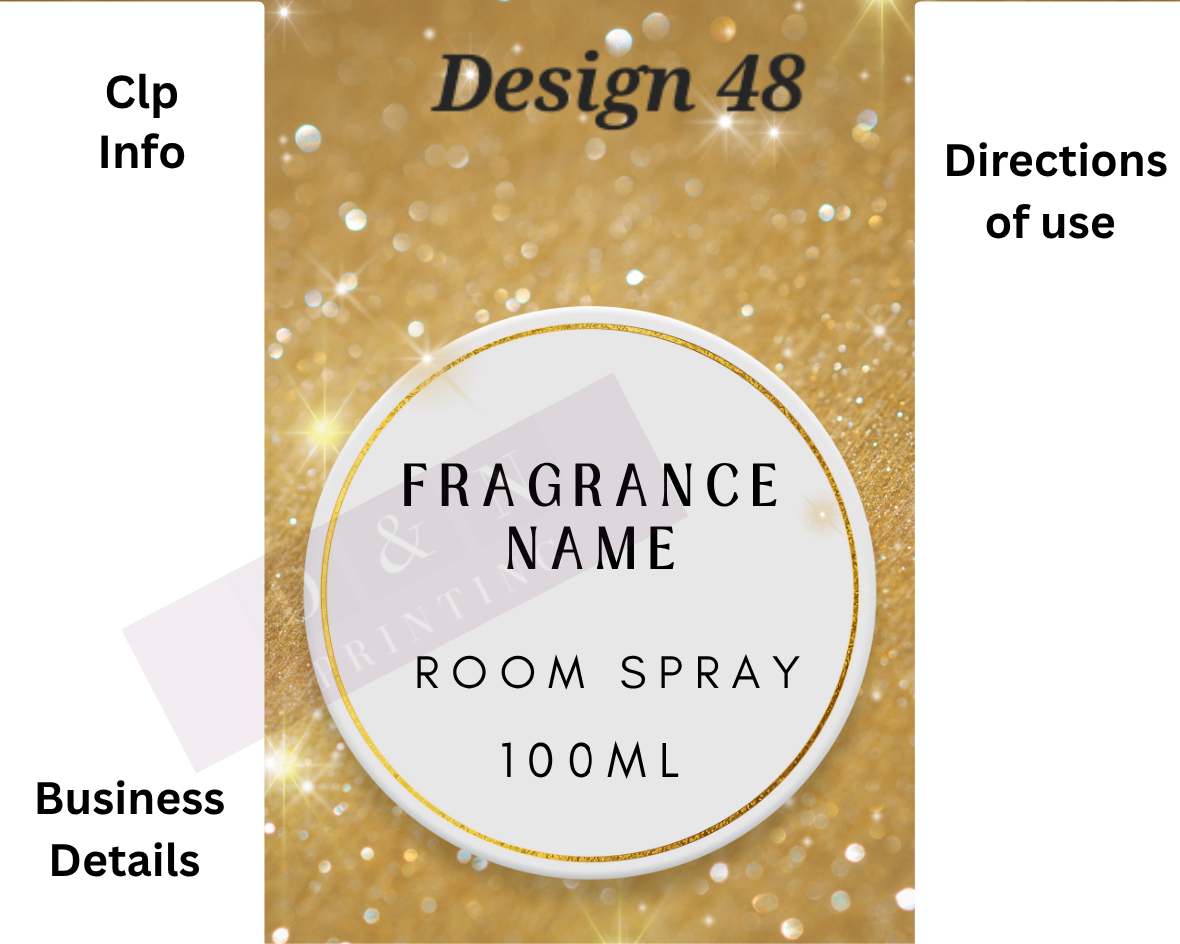 Christmas & Winter Room Spray Labels. Gloss Labels 100mm x80mm - 6 labels per sheet