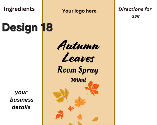 Autumn & Halloween Room Spray Labels. Gloss Labels 100mm x80mm - 6 labels per sheet