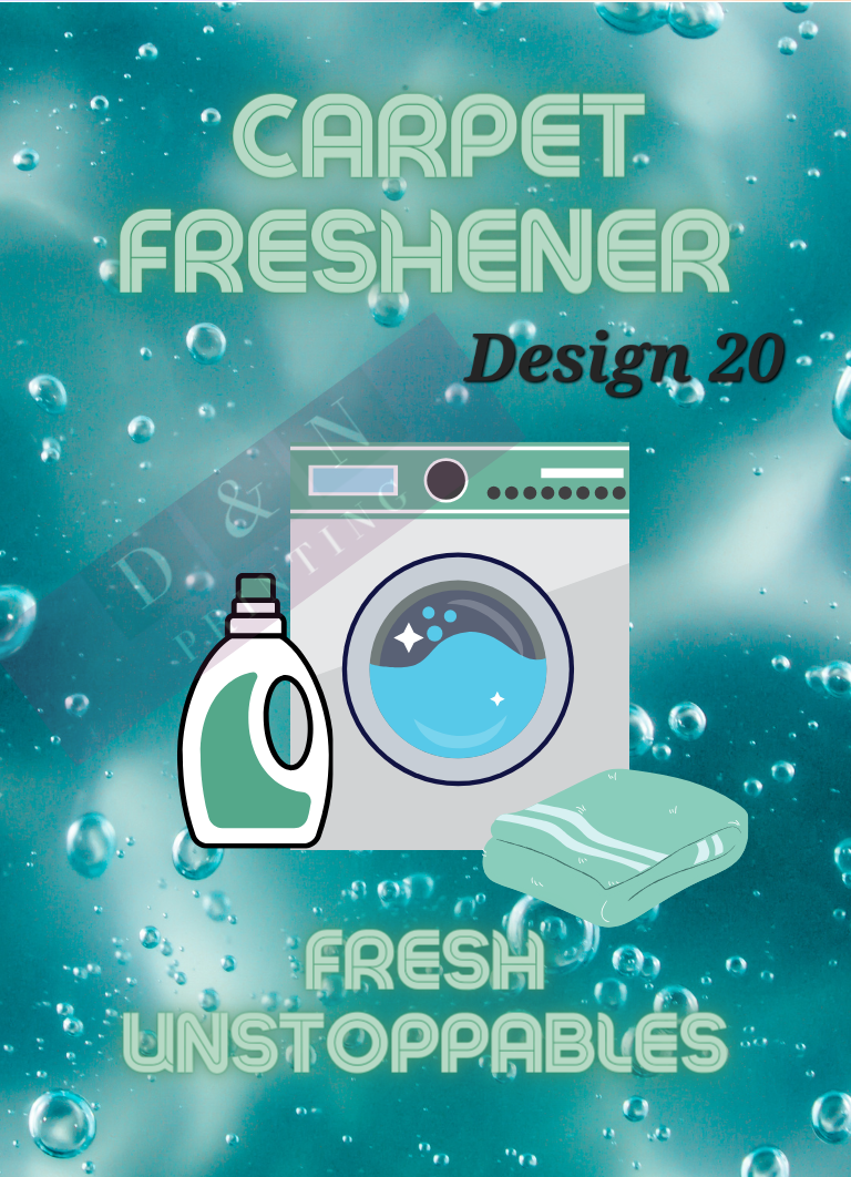 Carpet Freshener Labels- Portrait in Gloss- Colourful Designs