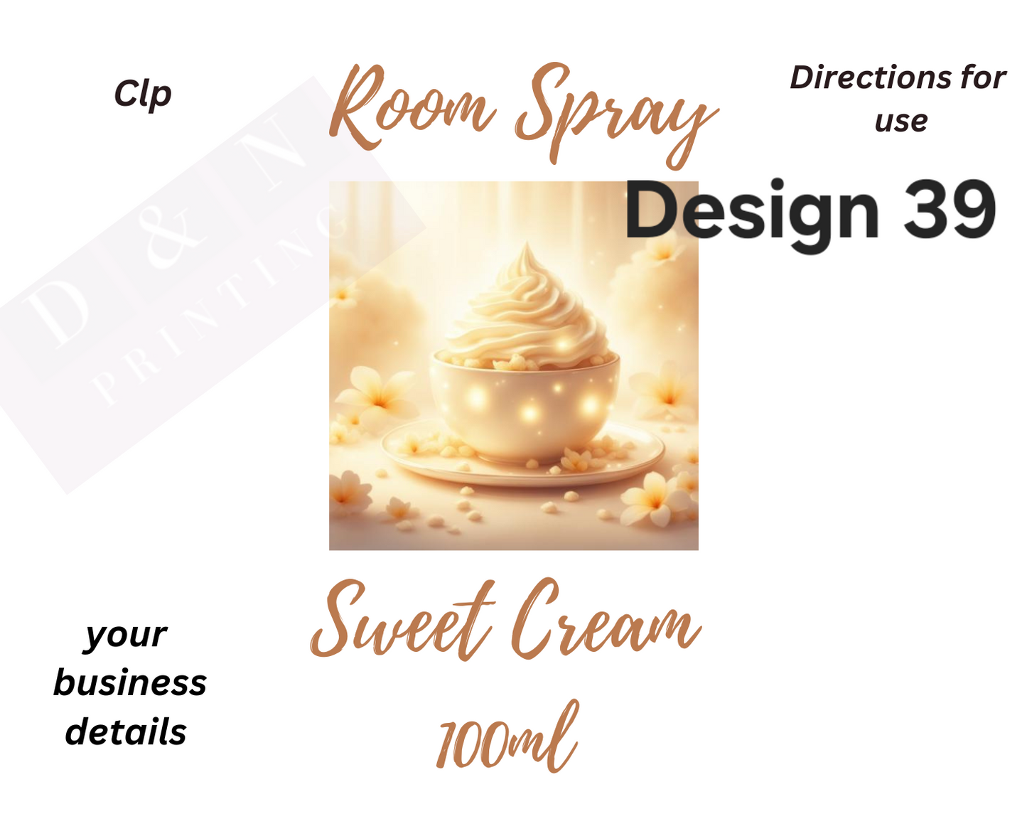 Room Spray Labels - IN PERFUMERS ALCOHOL - Gloss Labels 100mm(width) x 80mm(height) - 6 labels per sheet