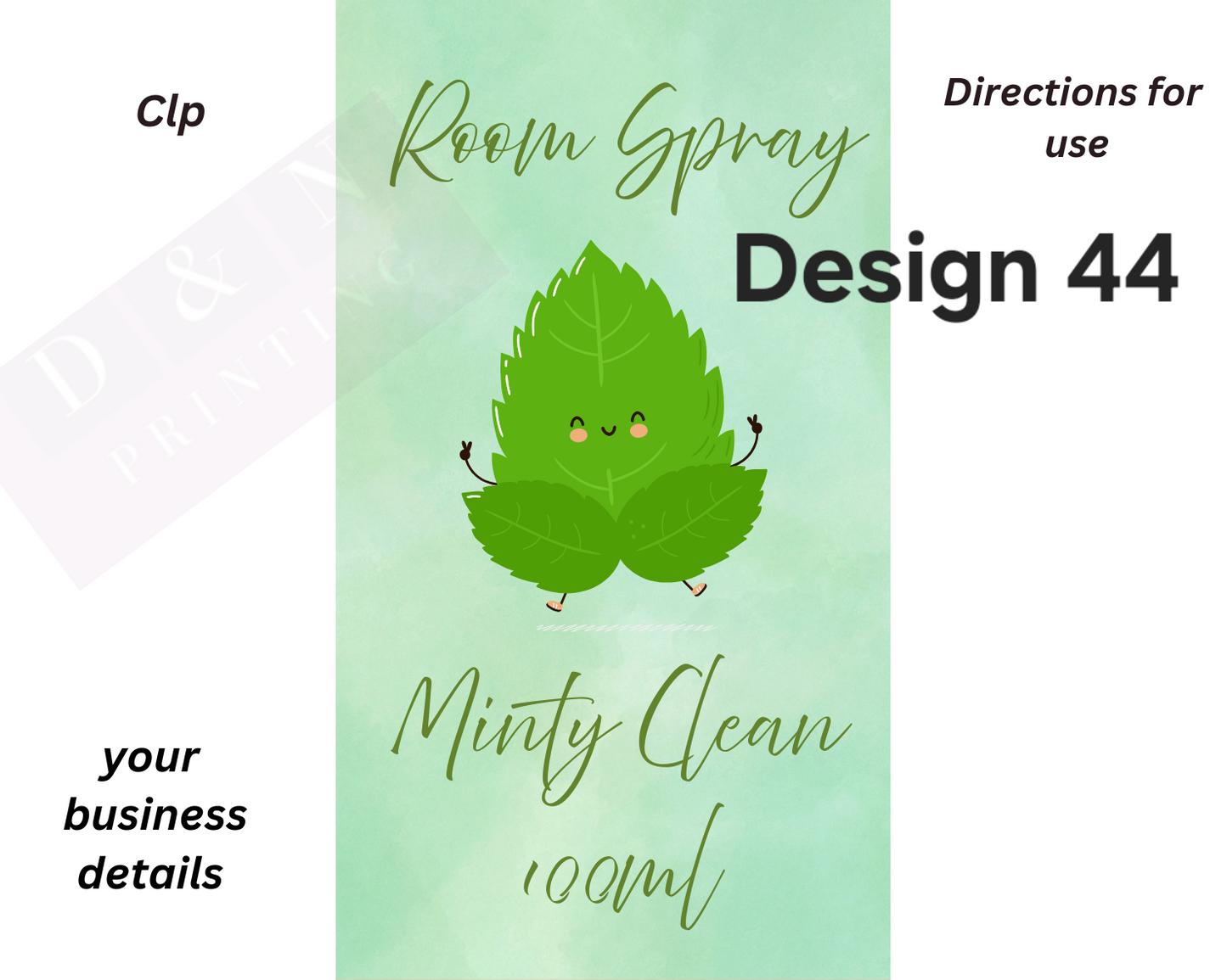 Room Spray Labels - IN PERFUMERS ALCOHOL - Gloss Labels 100mm(width) x 80mm(height) - 6 labels per sheet