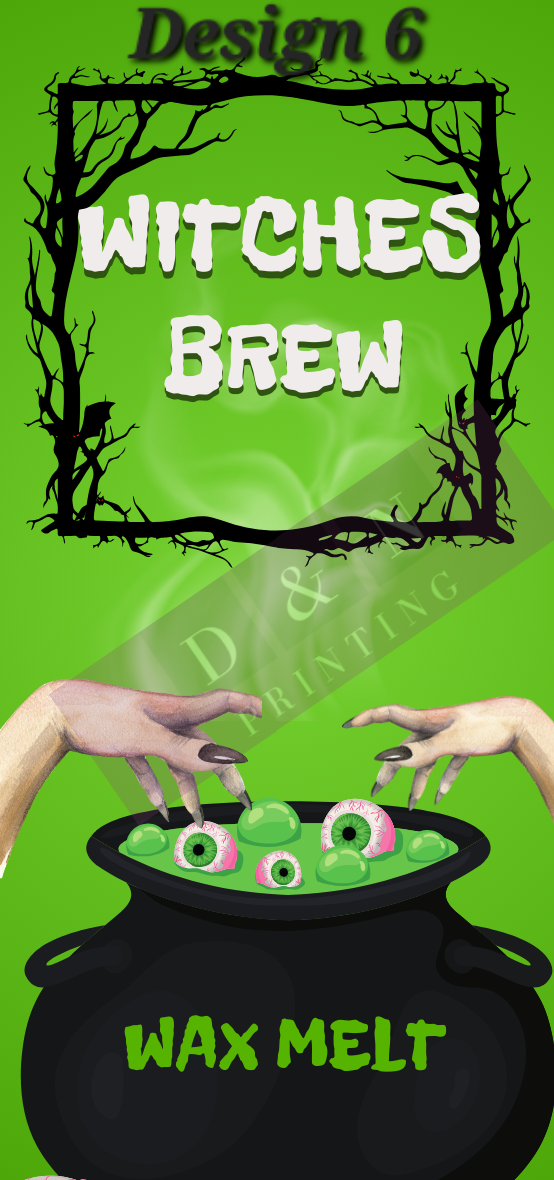 SNAP BAR LABELS FOR WAX MELTS - Halloween & Christmas Designs - Rectangle Labels  100mm x 47mm