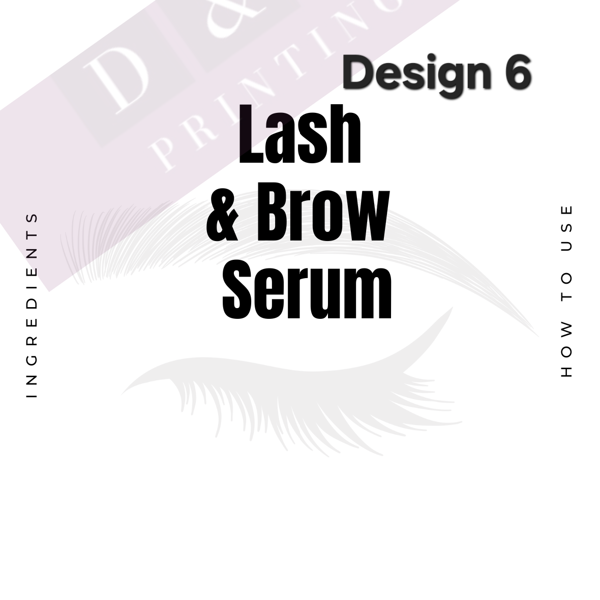 Lash & Brow Serum Labels in 49mm Square - Matte or Gloss