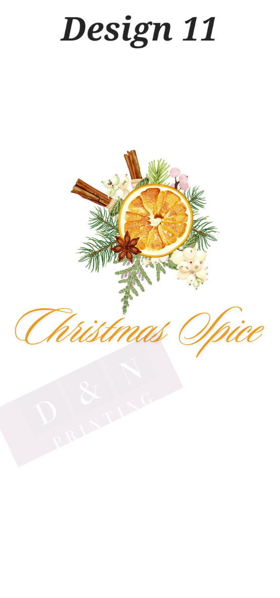 Christmas Designs with your logo -  10% CLP labels In a Non Hazardous Base for Wax Melts Snap Bar White Matte Labels 100mm x 47mm