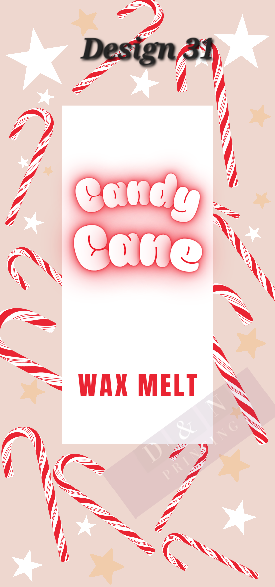 SNAP BAR LABELS FOR WAX MELTS - Halloween & Christmas Designs - Rectangle Labels  100mm x 47mm