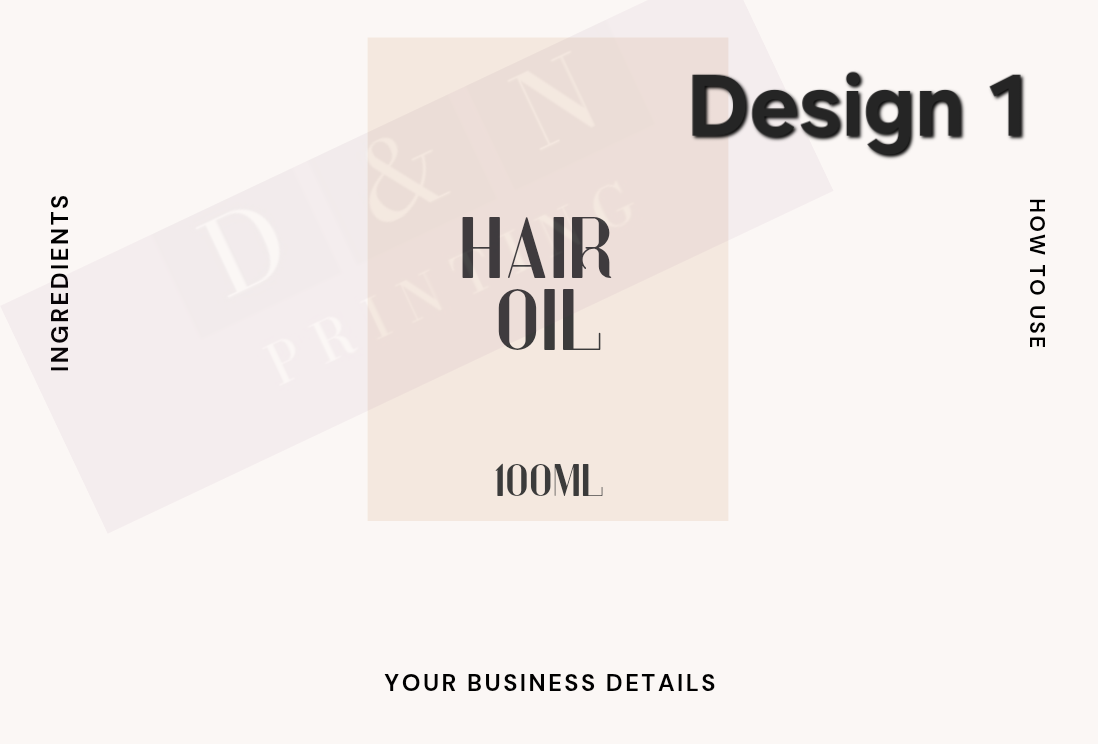 Hair Oil Labels in 90mm x 65mm - Matte or Gloss – D & N Printing