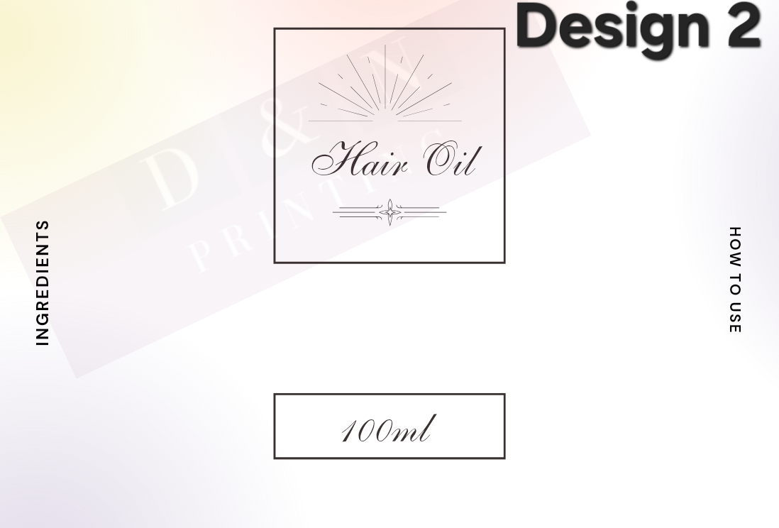 Hair Oil Labels in 90mm x 65mm  - Matte or Gloss
