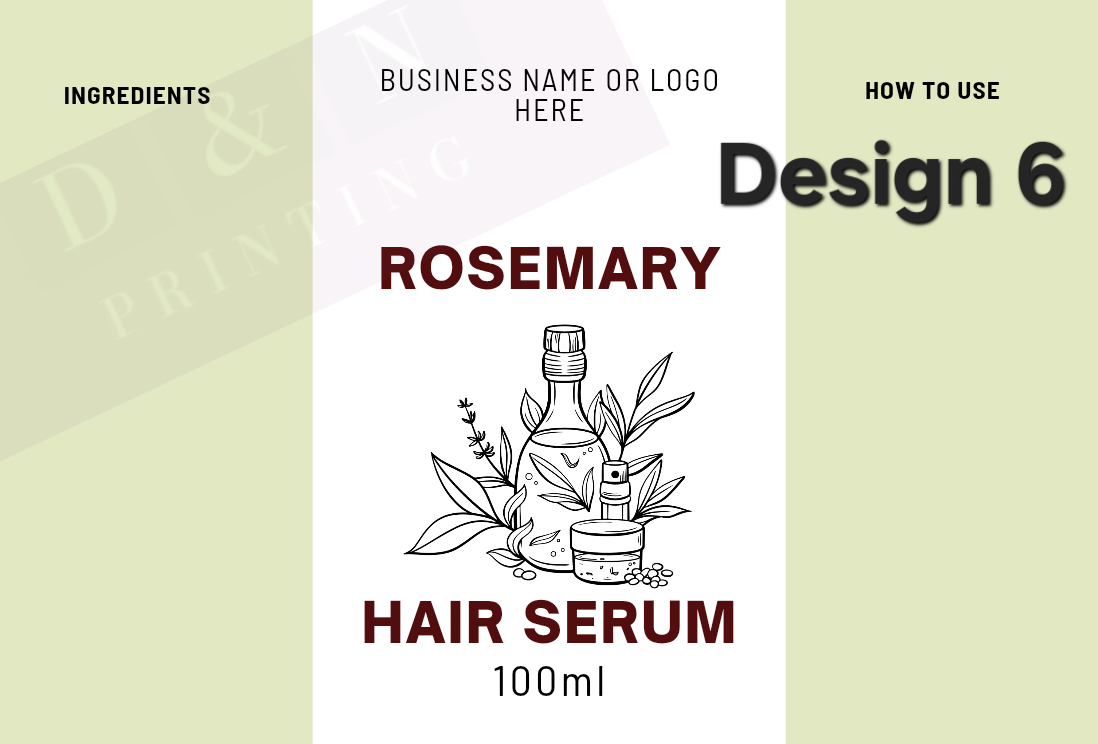 Hair Oil Labels in 90mm x 65mm  - Matte or Gloss