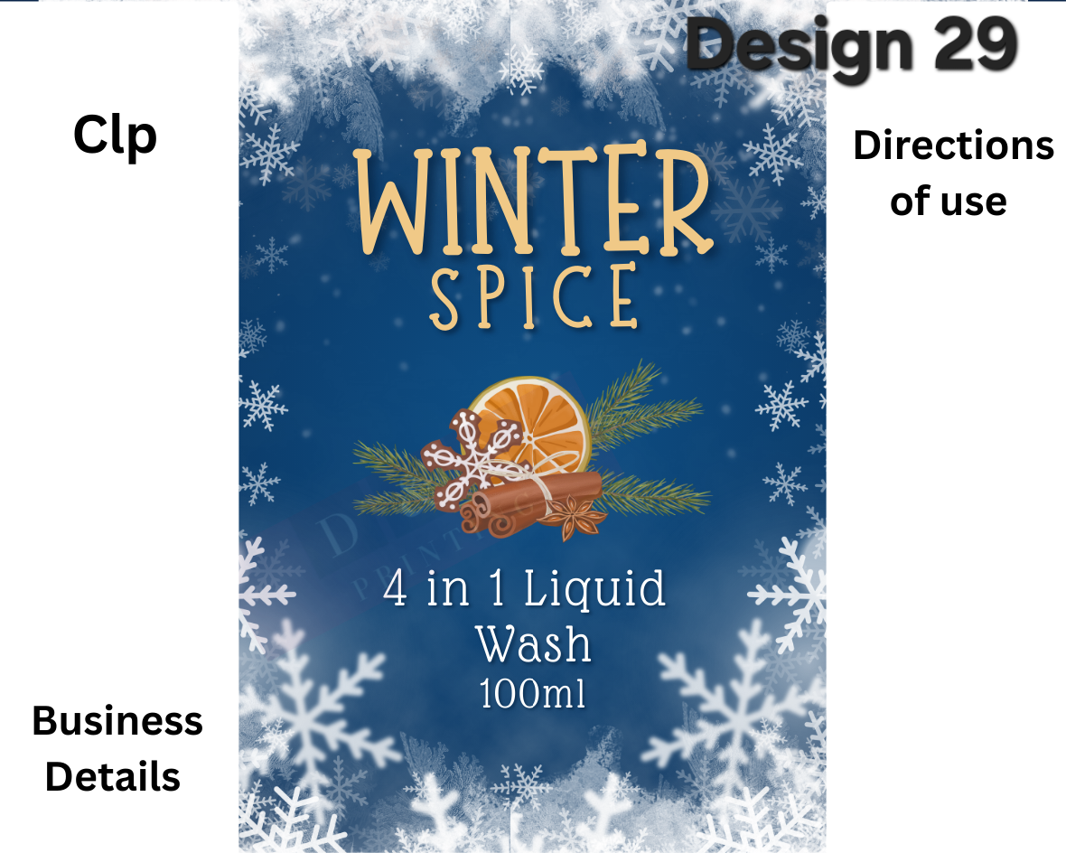 Body Spray, Perfume, Liquid Soap Labels etc. Gloss Labels 100mm x80mm or 90mm x 65mm