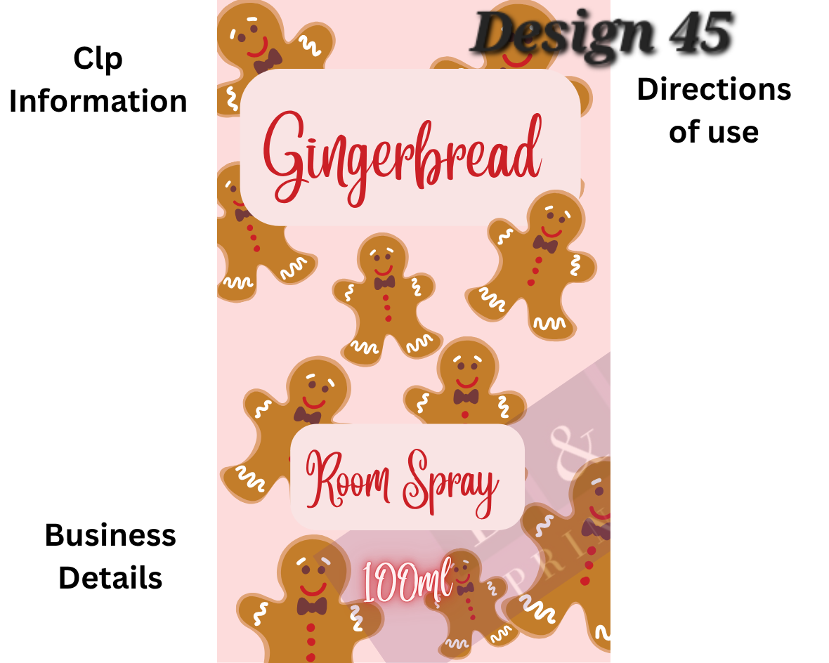 Christmas & Winter Room Spray Labels. Gloss Labels 100mm x80mm - 6 labels per sheet