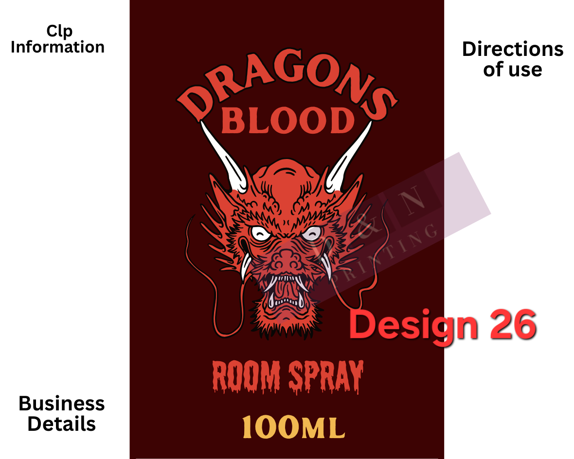 Autumn & Halloween Room Spray Labels. Gloss Labels 100mm x80mm - 6 labels per sheet