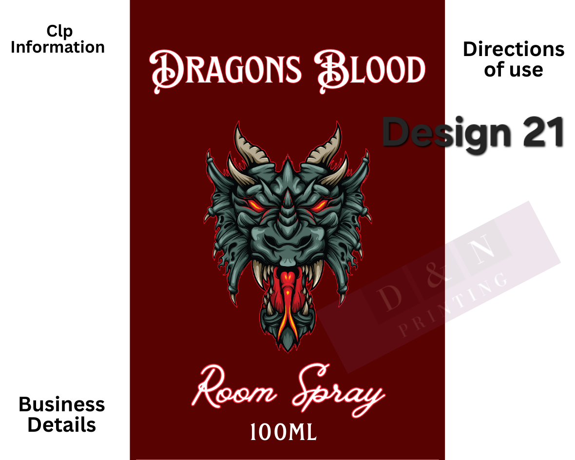 Autumn & Halloween Room Spray Labels. Gloss Labels 100mm x80mm - 6 labels per sheet