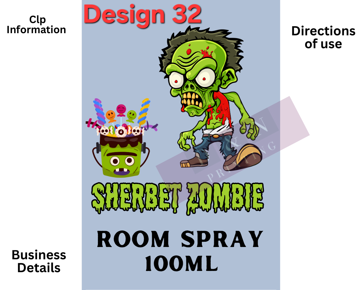 Autumn & Halloween Room Spray Labels. Gloss Labels 100mm x80mm - 6 labels per sheet