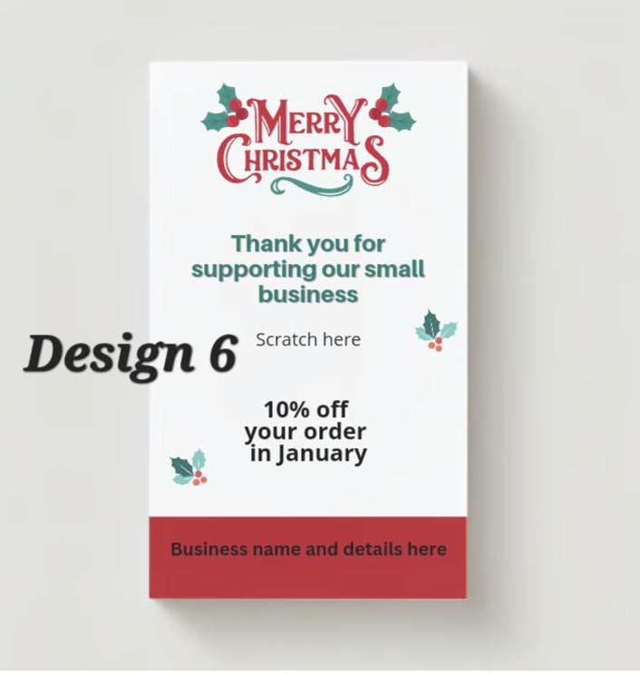 Scratch Cards- Business logo, Halloween & Christmas Designs