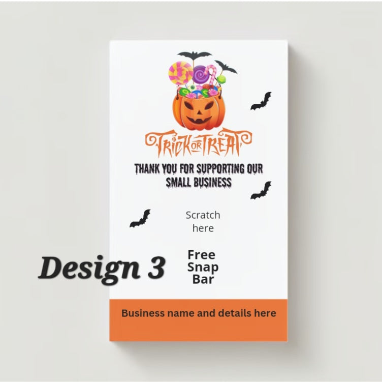 Scratch Cards- Business logo, Halloween & Christmas Designs