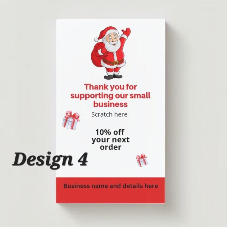 Scratch Cards- Business logo, Halloween & Christmas Designs