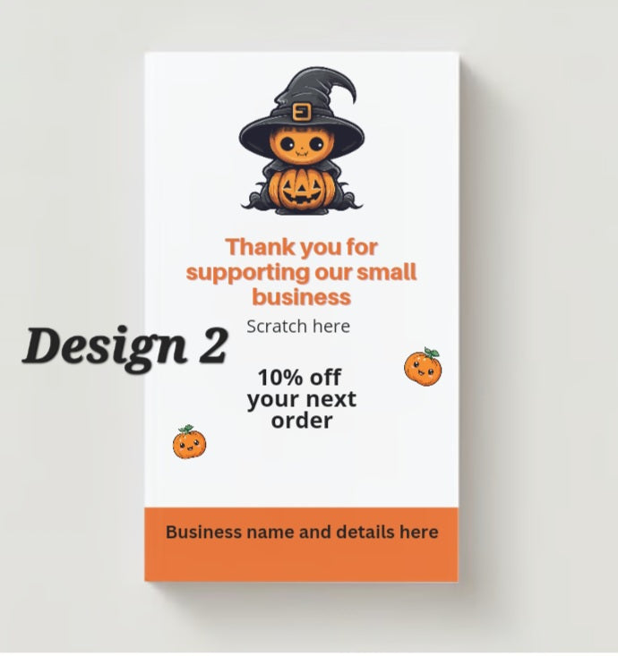 Scratch Cards- Business logo, Halloween & Christmas Designs