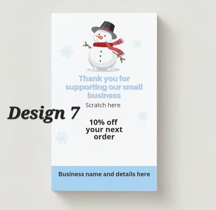 Scratch Cards- Business logo, Halloween & Christmas Designs