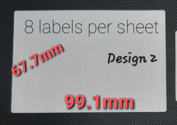 Matte Rectangle Label 99.1mm x 67.7mm 8 labels per sheet