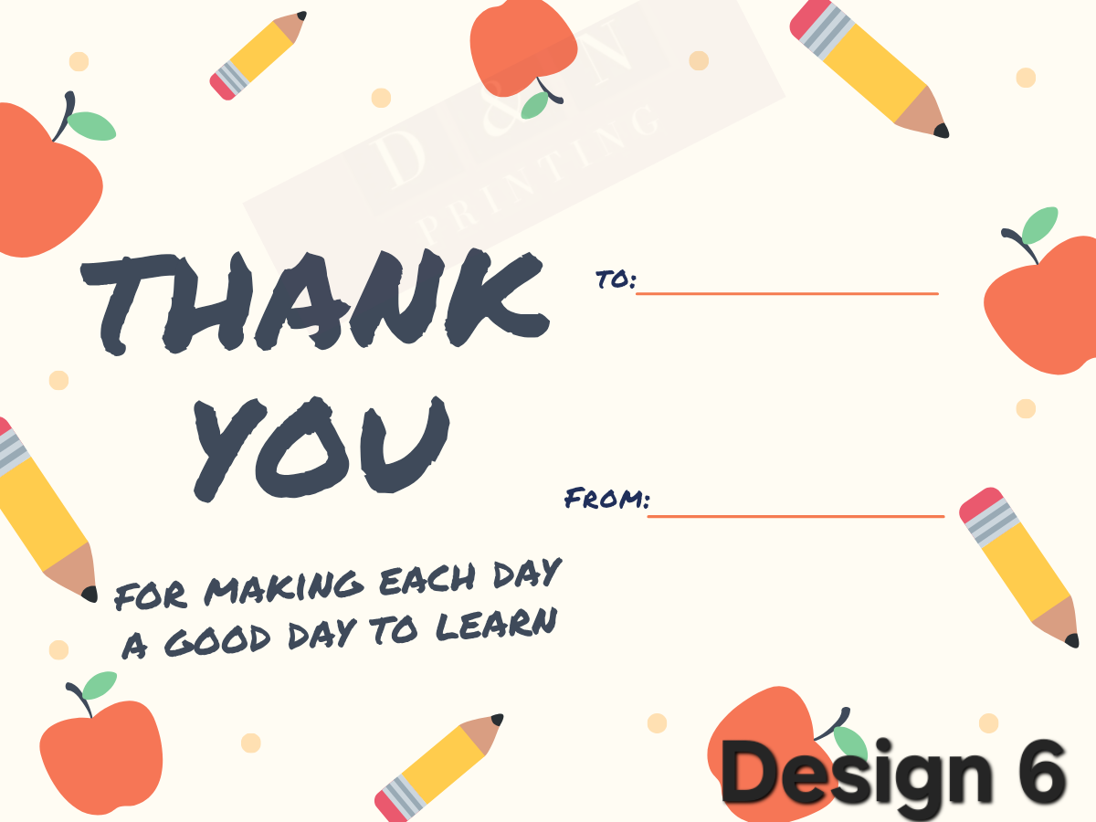 Teacher A7 Thank You Cards