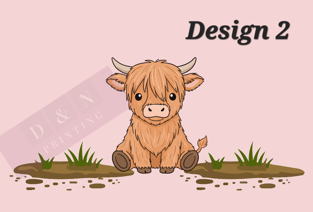 Highland Cow Collection Box Labels