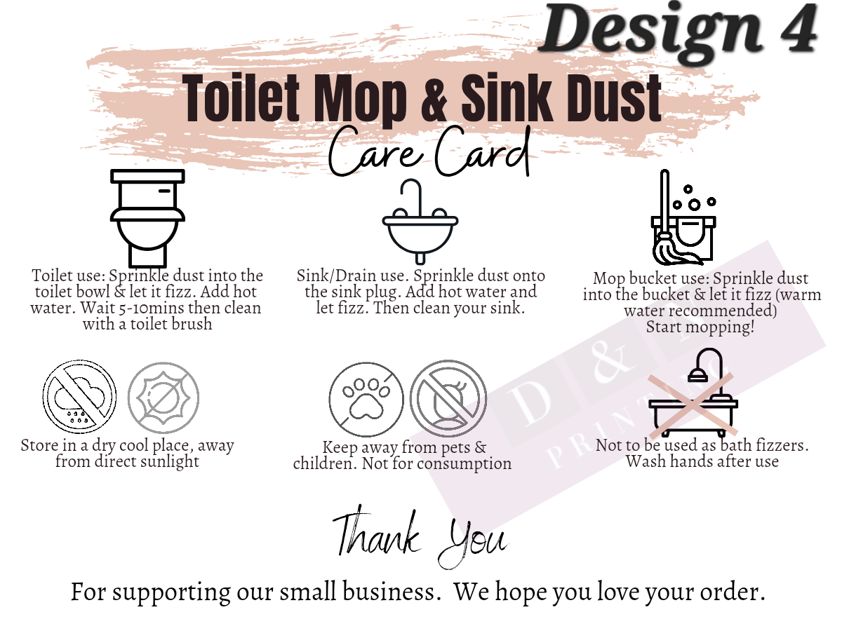 Care Cards (small) These are printed as a standard design no changes available